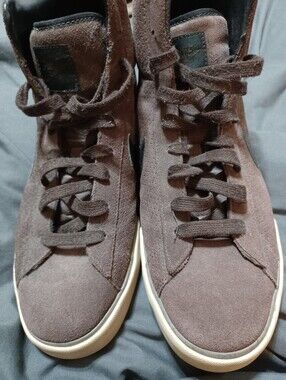 Men's Dark Brown Suede High-Top Sneakers 354701-201